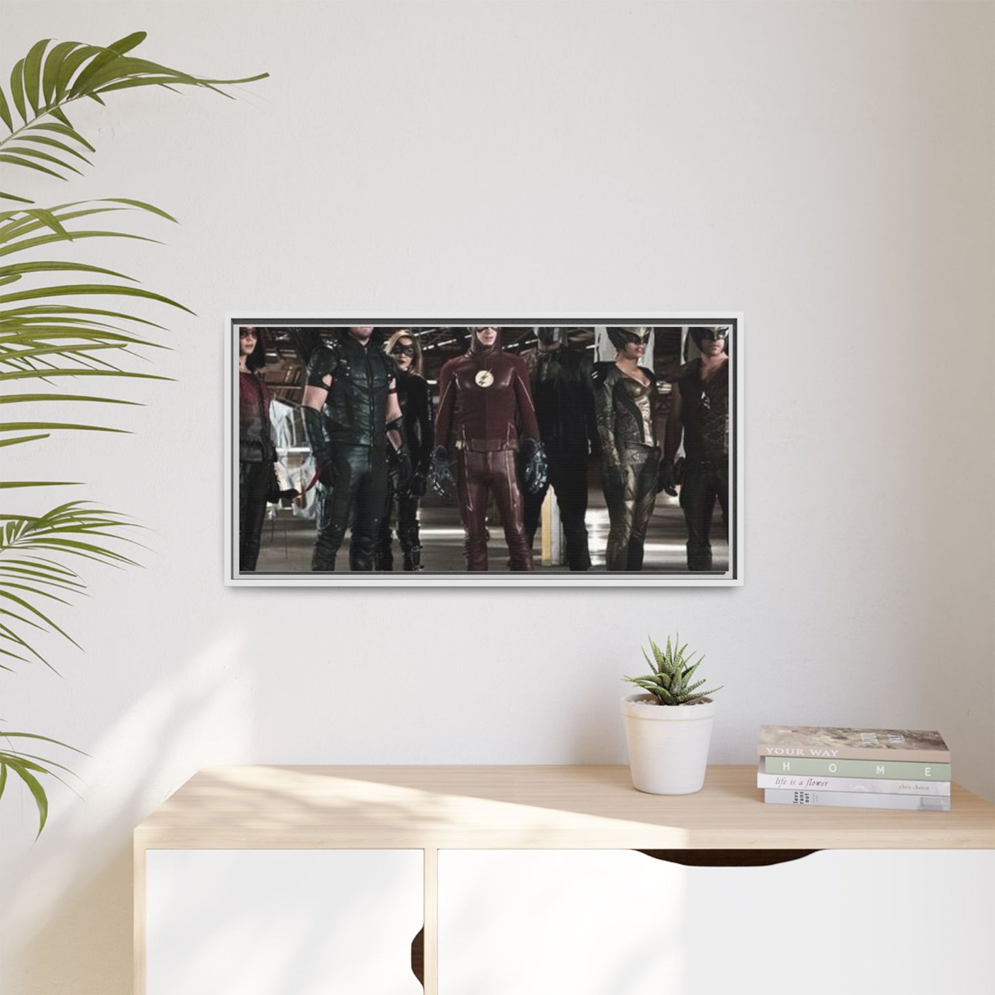 Framed Matte Canvas Panel - Superhero Team Photo Print
