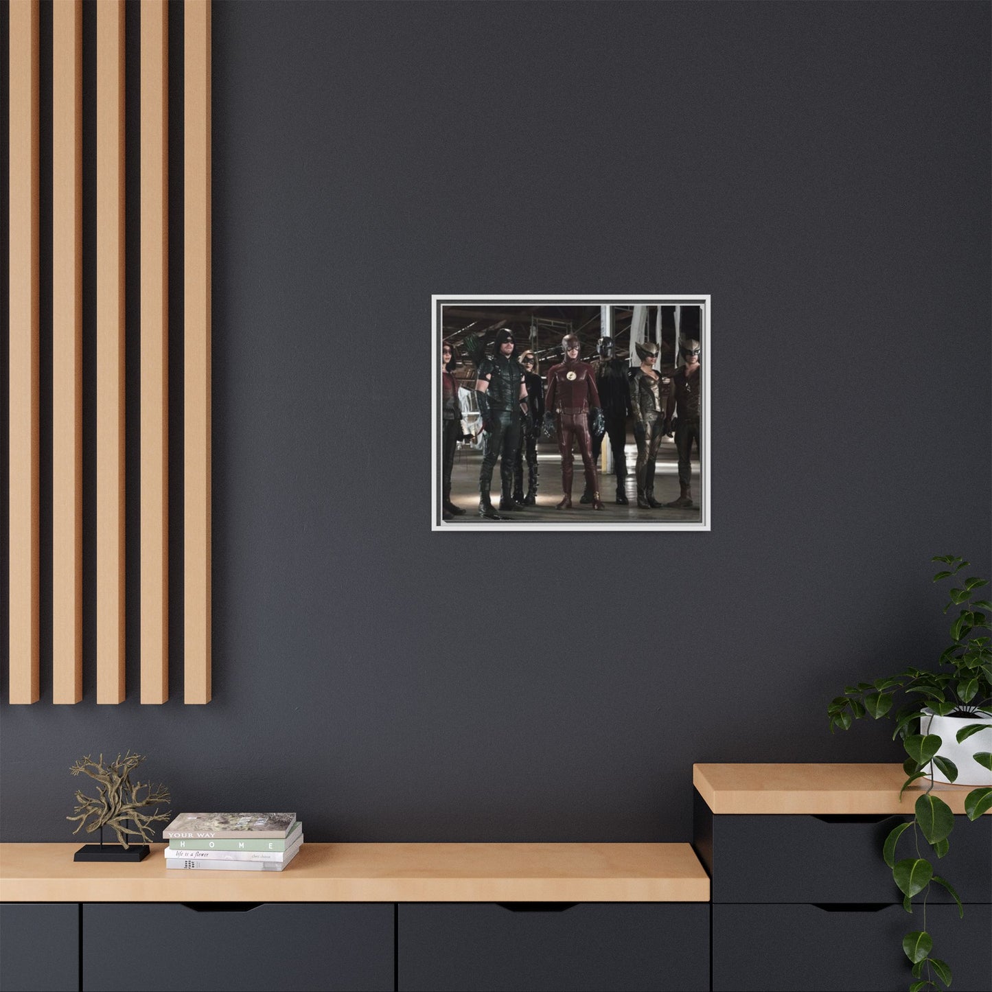 Framed Matte Canvas Panel - Superhero Team Photo Print