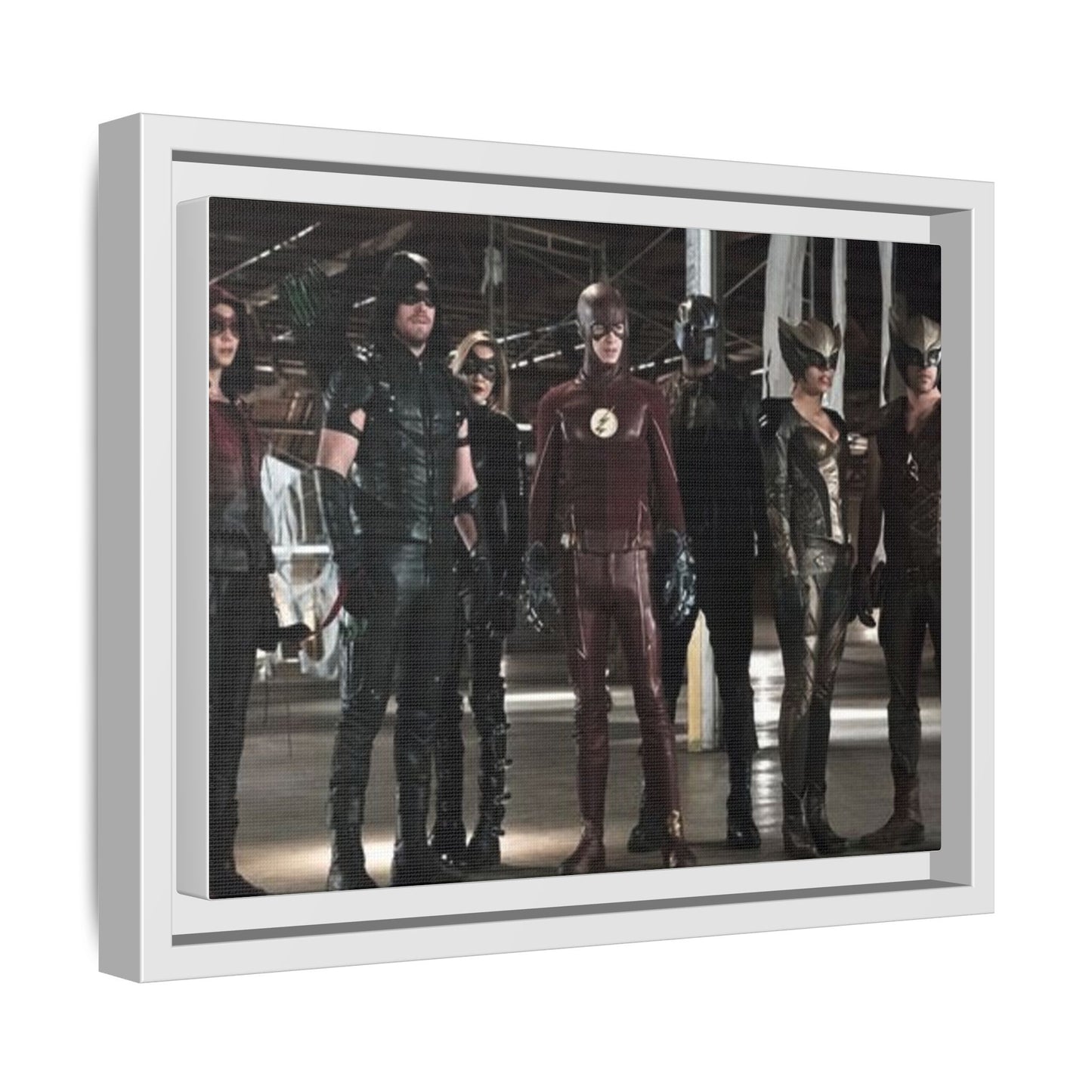 Framed Matte Canvas Panel - Superhero Team Photo Print