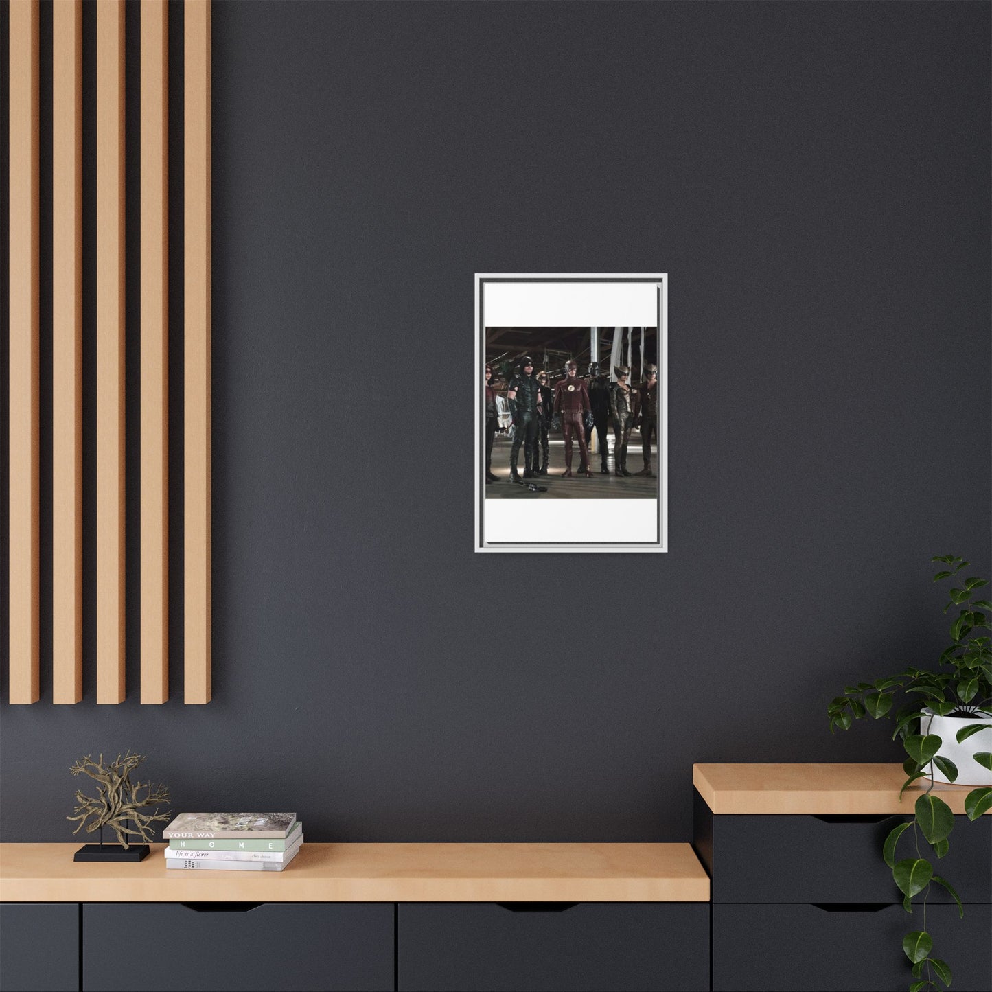 Framed Matte Canvas Panel - Superhero Team Photo Print